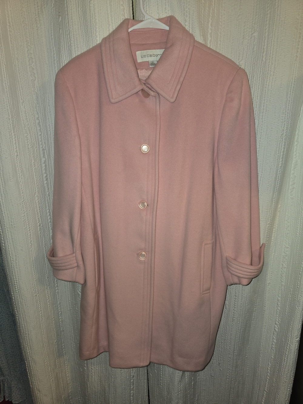 Liz Claiborne Womens 16 Pink Wool-Blend Women's Coat